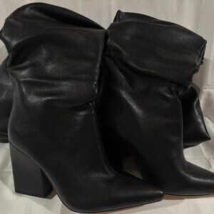 PrettyLittleThing Black Western Slouch Over the Knee Boot Size US 7